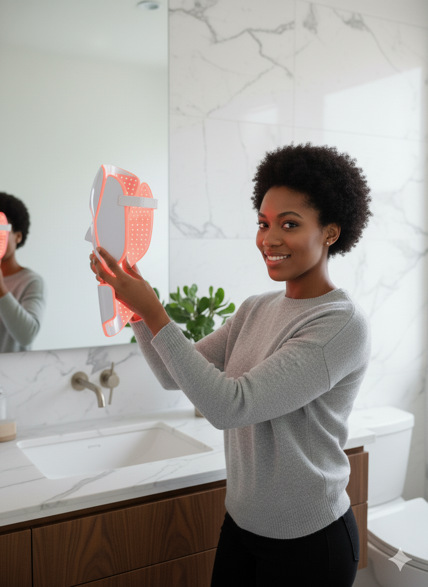 Bloomskin RegenMask LED & Microcurrent Mask for Lifting Jowls, Cheeks, and Lower Face