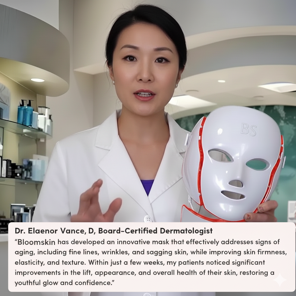 Bloomskin RegenMask LED & Microcurrent Mask for Lifting Jowls, Cheeks, and Lower Face